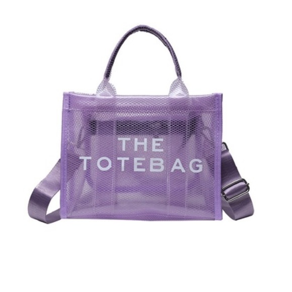 🆕 Zenana COLORFUL TRANSPARENT THE TOTE BAG W SHOULDER STRAP - Picture 3 of 5